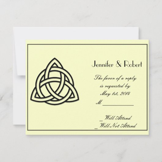 Zwarte Keltische Knot Respons Kaart (Voorkant)