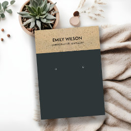 ZWARTE KERAMISCHE TERRACOTTA TEXTURE EARRING DISPL VISITEKAARTJE