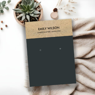 ZWARTE KERAMISCHE TERRACOTTA TEXTURE EARRING VISITEKAARTJE