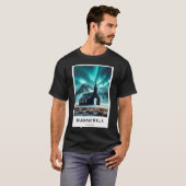Zwarte Kerk Aurora IJsland - Digitale reizen T-shirt (Voorkant volledig)