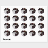 Zwarte kers_3 ronde sticker (Vel)