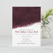 Zwarte Kers Aquarel & Goud Moderne Chic Bruiloft Kaart (Staand voorkant)
