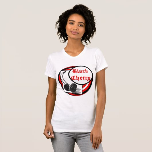 Zwarte kers t-shirt (Voorkant volledig)
