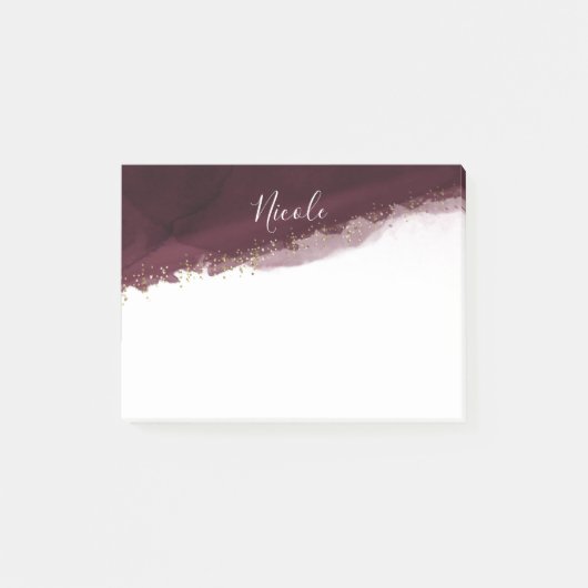 Zwarte Kers Waterverf Goud Modern Chic Elegant Post-it® Notes (Voorkant)