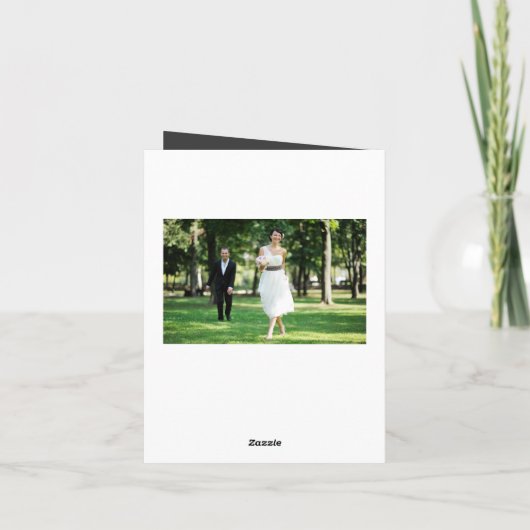 Zwarte Kersenbloesems Fotocollage Aziatische bruil Bedankkaart (Achterkant)