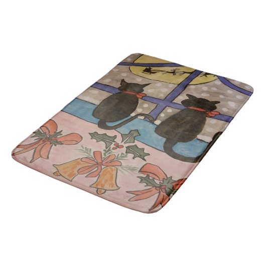 Zwarte kerst badmat (Gekanteld)