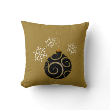 Zwarte kerst Bauble en Snowflakes Gold