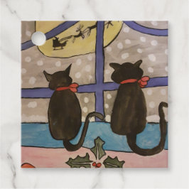 Zwarte kerst bedankjes labels