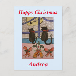 Zwarte kerst briefkaart