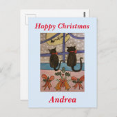 Zwarte kerst briefkaart (Voorkant / Achterkant)