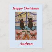 Zwarte kerst briefkaart (Voorkant)