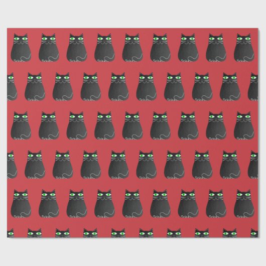 Zwarte kerst cadeaupapier (Vlak)