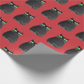 Zwarte kerst cadeaupapier (Hoek)