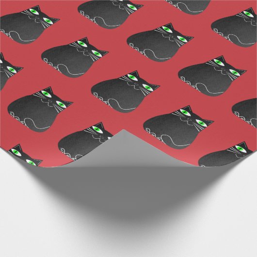 Zwarte kerst cadeaupapier (Hoek)