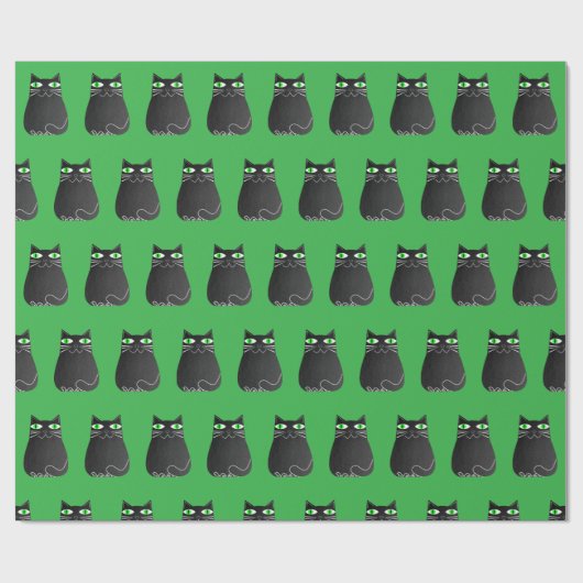 Zwarte kerst cadeaupapier (Vlak)