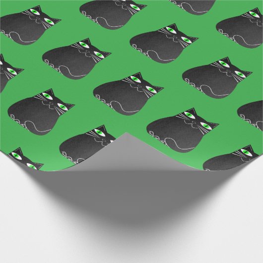 Zwarte kerst cadeaupapier (Hoek)