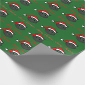 Zwarte kerst cadeaupapier (Hoek)