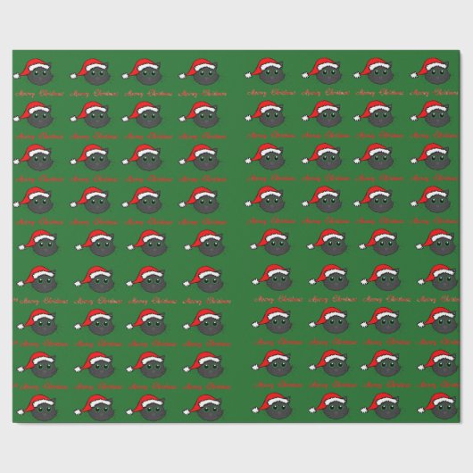 Zwarte kerst cadeaupapier (Zoom)