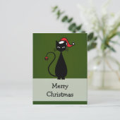 Zwarte kerst feestdagenkaart (Staand voorkant)