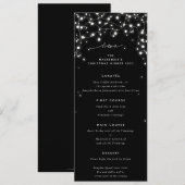 Zwarte Kerst Flat 4-gang menu met fonkelende licht (Voorkant / Achterkant)