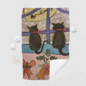 Zwarte kerst golfhanddoek (Insitu)