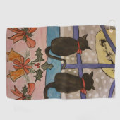 Zwarte kerst golfhanddoek (Horizontaal)