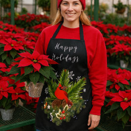Zwarte Kerst Holiday Groene Decoratie  Schort