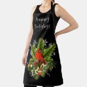 Zwarte Kerst Holiday Groene Decoratie Schort (Insitu)