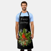 Zwarte Kerst Holiday Groene Decoratie Schort (Gedragen)