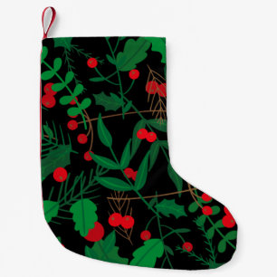 zwarte kerst holly kleine kerstsok