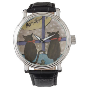 Zwarte kerst horloge