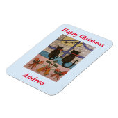 Zwarte kerst magneet (Linkerzijde)