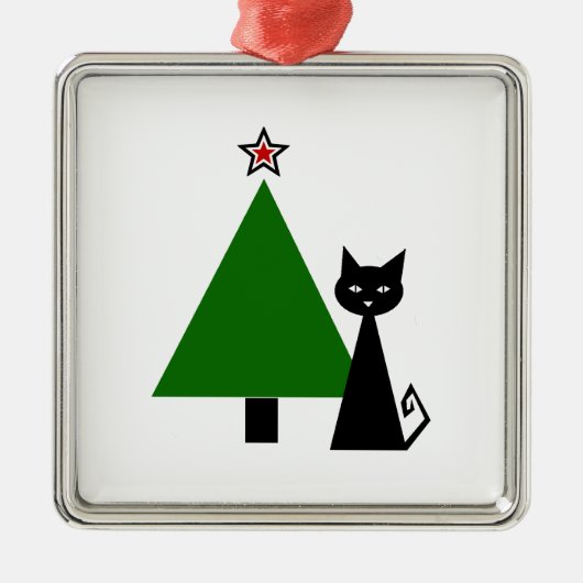 Zwarte kerst metalen ornament (Voorkant)