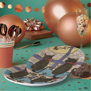 Zwarte kerst papieren bordje