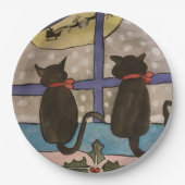 Zwarte kerst papieren bordje (Voorkant)