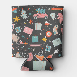 Zwarte kerst:   patroon. blikjeskoeler