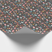 Zwarte kerst: patroon. cadeaupapier (Hoek)