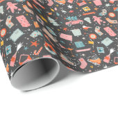 Zwarte kerst: patroon. cadeaupapier (Rol Hoek)