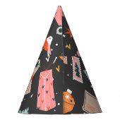 Zwarte kerst: patroon. feesthoedjes (Achterkant)