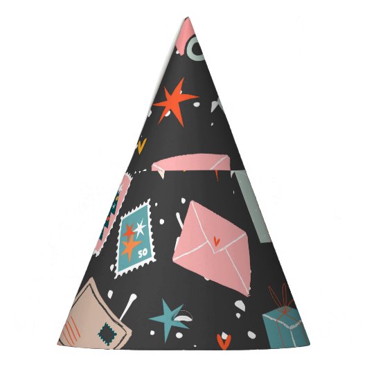 Zwarte kerst: patroon. feesthoedjes (Links)