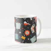 Zwarte kerst: patroon. koffiemok (Voorkant rechts)