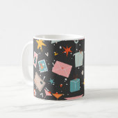 Zwarte kerst: patroon. koffiemok (Voorkant links)