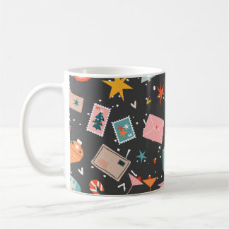 Zwarte kerst:   patroon. koffiemok