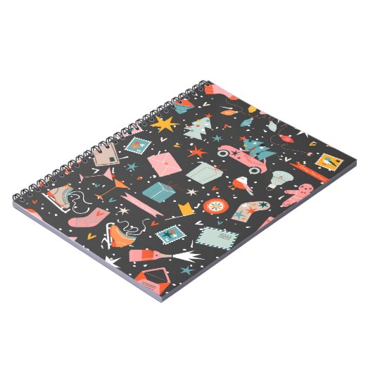 Zwarte kerst:   patroon. notitieboek (Linkerzijde)