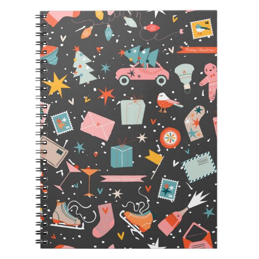 Zwarte kerst:   patroon. notitieboek (Voorkant)