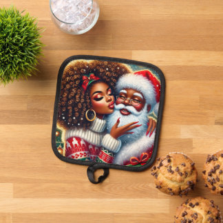 Zwarte kerst pot houders