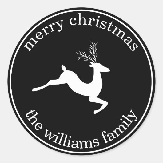 Zwarte kerst rendier Sticker (Voorkant)