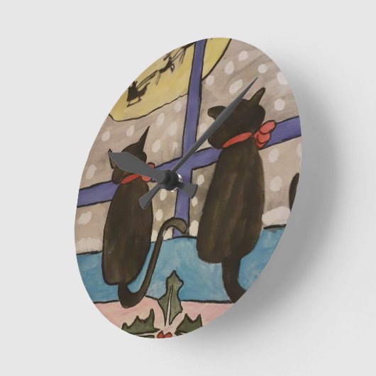 Zwarte kerst  ronde klok (Hoek)