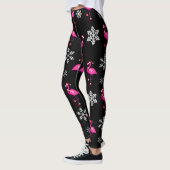zwarte kerst santa claus flamingo leggings (Links)