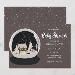 Zwarte Kerst Sneeuw wereldbol Winter baby shower Kaart